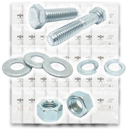 Boltsandnuts.Com Metric Class 10.9 Hex Cap Screws, Hex Nuts, Flat & Lock Washers Coarse Thread Zinc Clear - 1268 PCS Assortment Kit #360